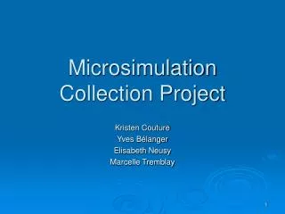Microsimulation Collection Project