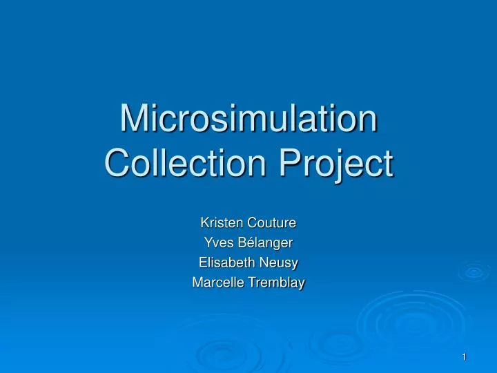 microsimulation collection project