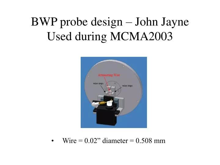 bwp probe design john jayne used during mcma2003