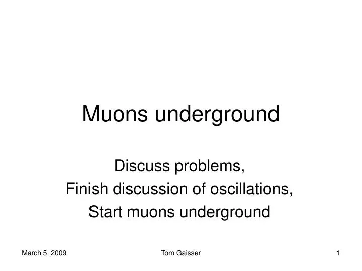 muons underground
