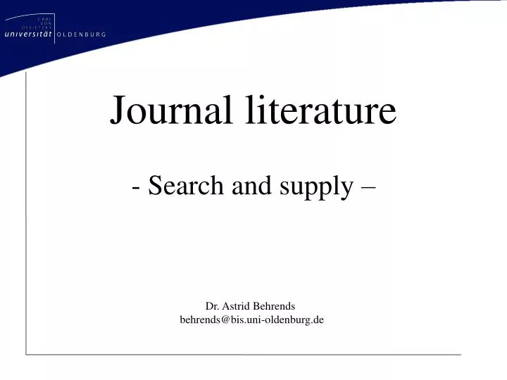 journal literature search and supply