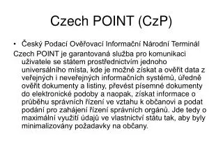 czech point czp