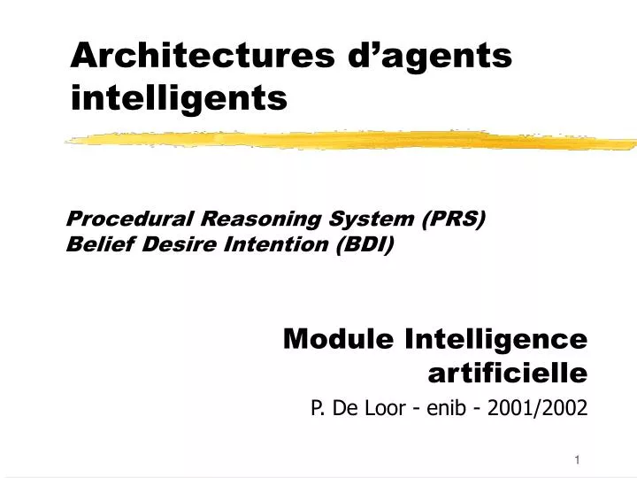 architectures d agents intelligents