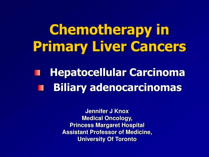 chemotherapy in primary liver cancers