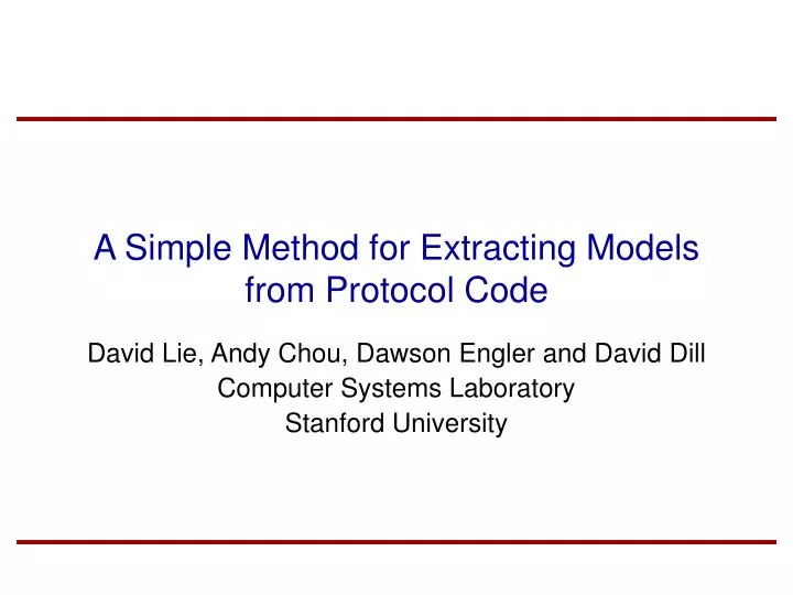 a simple method for extracting models from protocol code