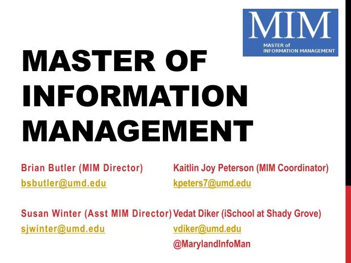 master of information management