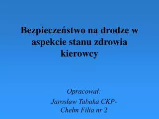 opracowa jaros aw tabaka ckp che m filia nr 2