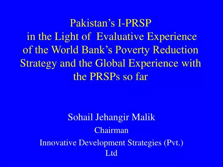 sohail jehangir malik chairman innovative development strategies pvt ltd