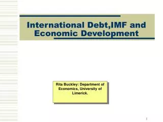 International Debt, IMF and Economic Development