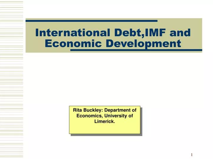 international debt imf and economic development