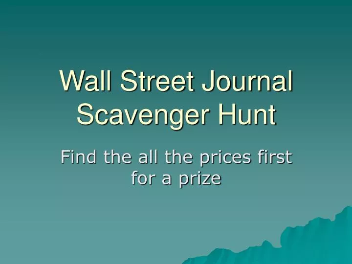 wall street journal scavenger hunt
