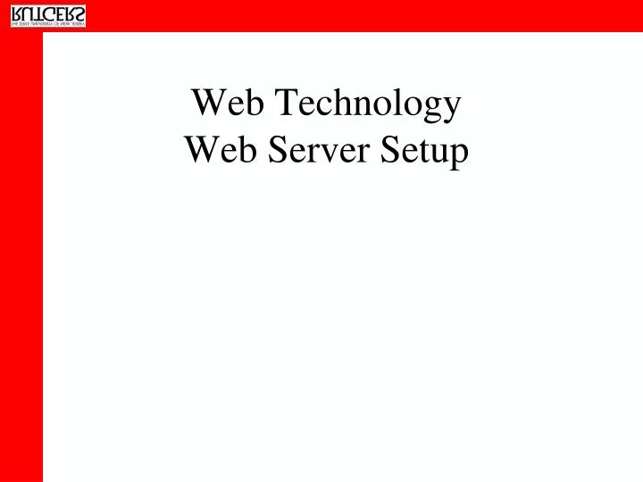 web technology web server setup