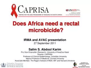 Does Africa need a rectal microbicide?