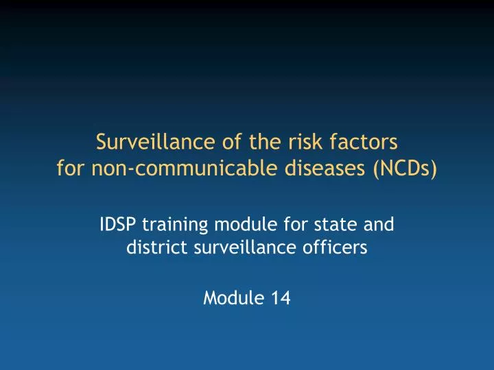 surveillance of the risk factors for non communicable diseases ncds