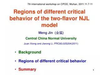 Regions of different critical behavior of the two-flavor NJL model