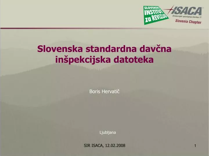 slovenska standardna dav na in pekcijska datoteka