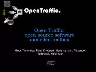 open traffic open source software modellen toolbox