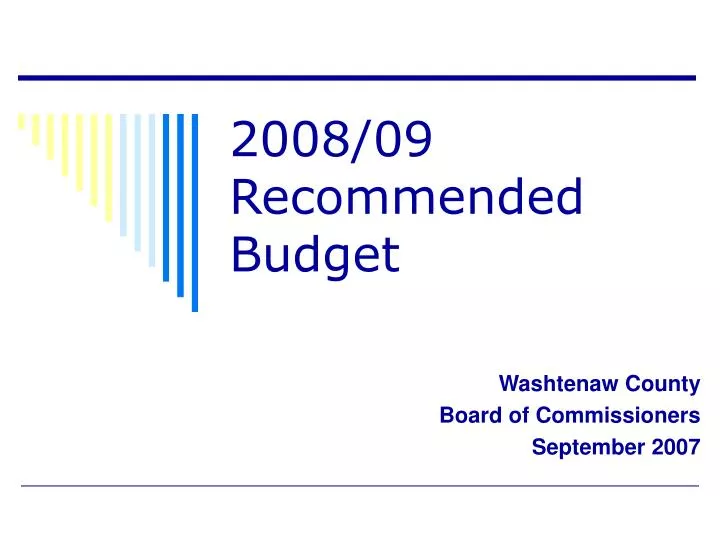 2008 09 recommended budget