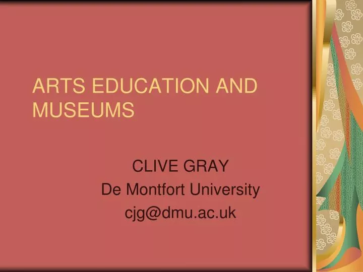 arts education and museums