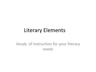 literary elements