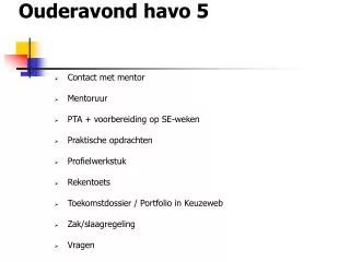 ouderavond havo 5