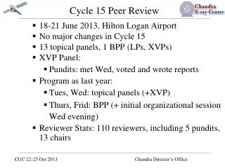 Cycle 15 Peer Review