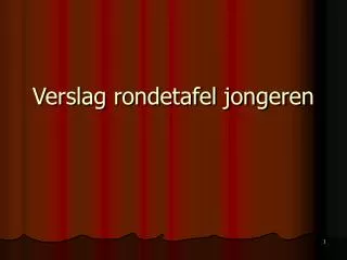 verslag rondetafel jongeren