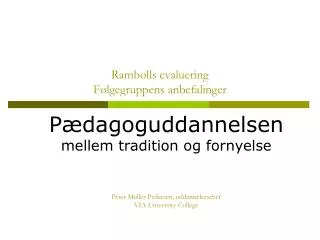 ramb lls evaluering f lgegruppens anbefalinger