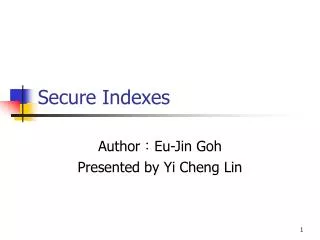 Secure Indexes