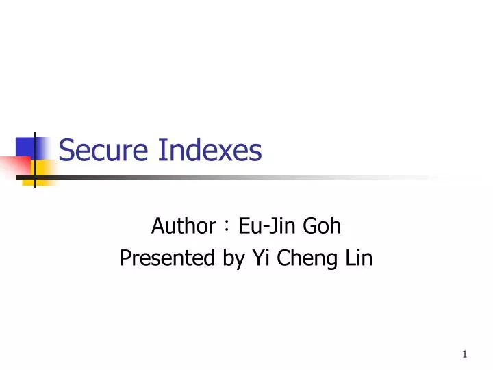 secure indexes