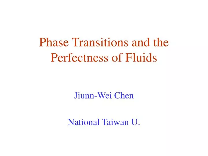 phase transitions and the perfectness of fluids