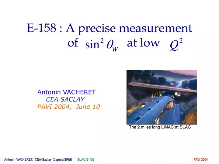 e 158 a precise measurement of at low