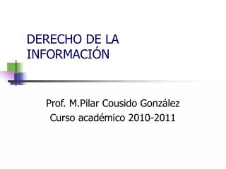 derecho de la informaci n