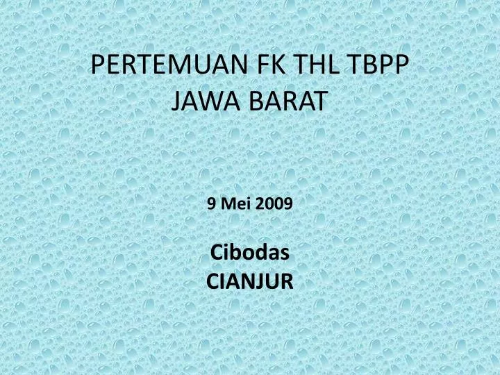 pertemuan fk thl tbpp jawa barat