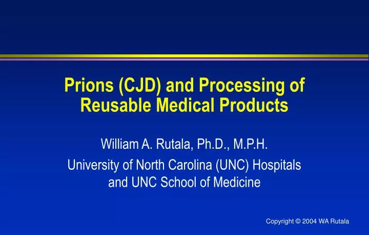 prions cjd and processing of reusable medical products