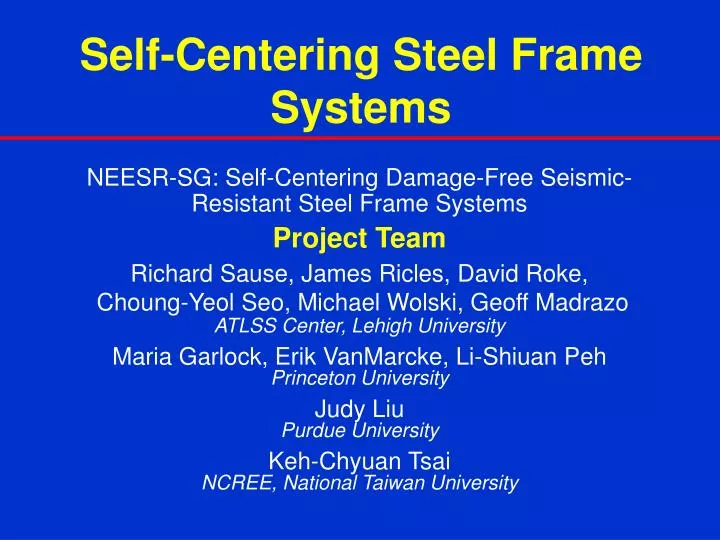 self centering steel frame systems