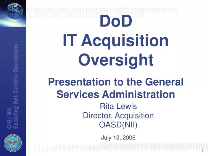 dod it acquisition oversight presentation to the general services administration