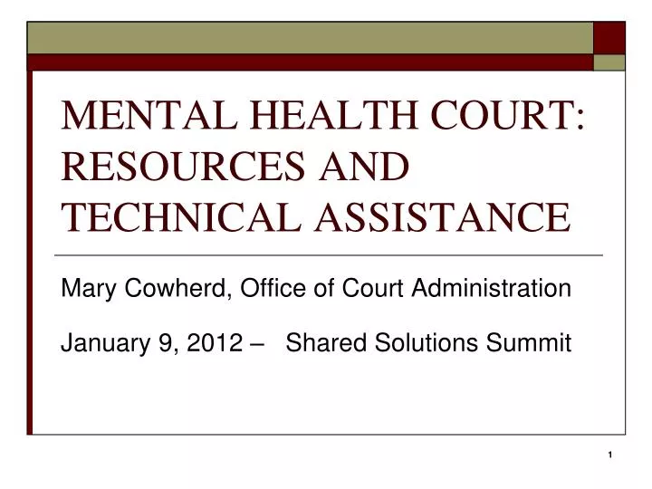 mental health court resources and technical assistance