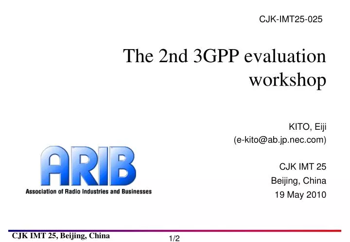 the 2nd 3gpp evaluation workshop