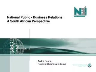 National Public - Business Relations: A South African Perspective