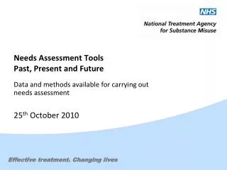 Needs Assessment Tools Past, Present and Future
