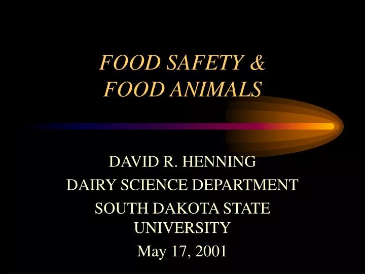 food safety food animals