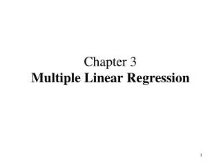 Chapter 3 Multiple Linear Regression