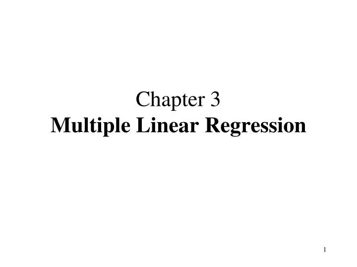 chapter 3 multiple linear regression