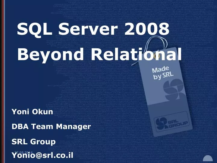 sql server 2008 beyond relational