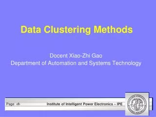 Data Clustering Methods