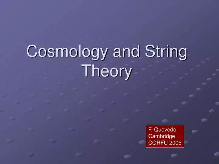 cosmology and string theory
