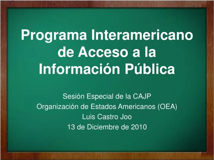 programa interamericano de acceso a la informaci n p blica