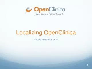 Localizing OpenClinica