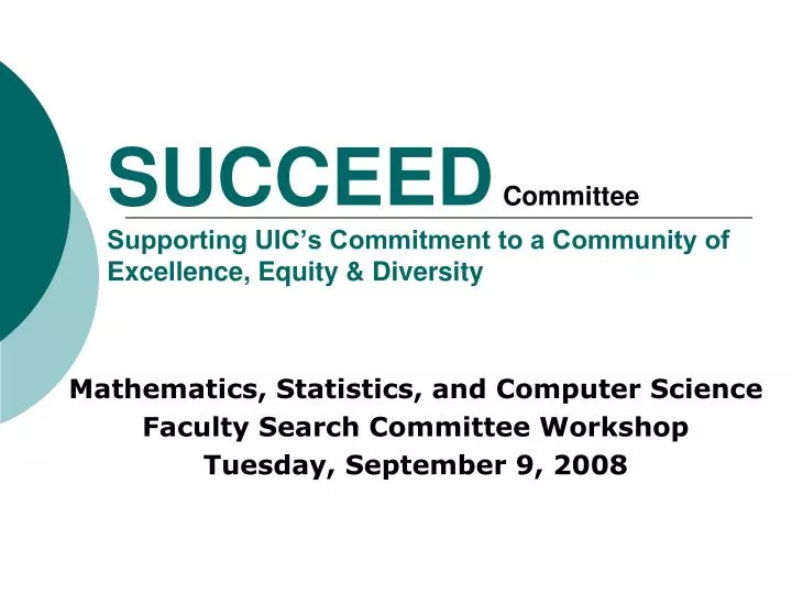 succeed committee s upporting uic s commitment to a community of excellence equity diversity